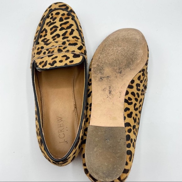 J. CREW Factory Leopard Calf Hair Penny Loafers - Picture 6 of 7